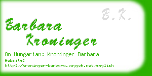 barbara kroninger business card